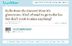 Michael Sheen actualiza su Twitter desde Los Premios Oscar