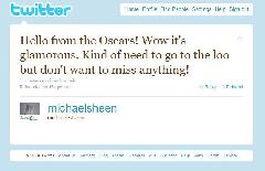 Michael Sheen actualiza su Twitter desde Los Premios Oscar